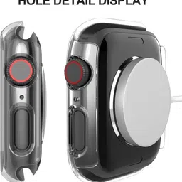 Maxpro Edge To Edge Tempered Glass for Apple iWatch 45mm Case Series 7,SE,6,5,4,3,2,1 Screen Protector, High Sensitive Tempered Glass and PC Protective Cover image 2