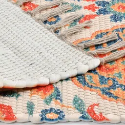 HOMADORN White & Pink Printed Dhurrie image 4