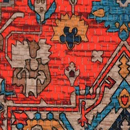 HOMADORN Orange& Blue Rectangular Ethnic Motifs Floor Dhurries image 4