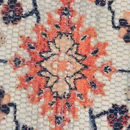 HOMADORN Cream& Blue Rectangular Ethnic Motifs Floor Dhurries image 2