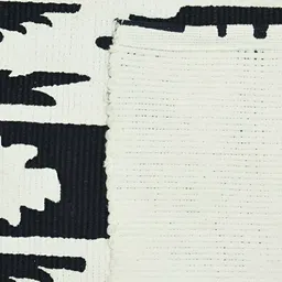 HOMADORN White & Black Geometric Pure Cotton Dhurrie image 5