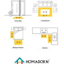 HOMADORN Beige Rectangular Printed Floor Dhurries image 2