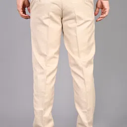 fubar Men Regular Fit Cream Viscose Rayon Trousers image 2