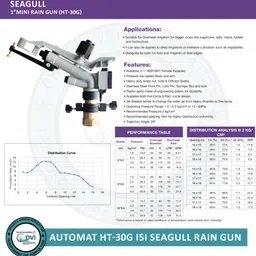 automat Harit HT30G 1inch Seagull rain gun used for irrigation in agriculture, Gardening 0 L Tank Sprayer image 2