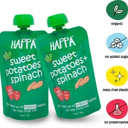 happa Organic Sweet Potato & Spinach Fruit & Vegetable Puree, baby food Cereal-picture-10
