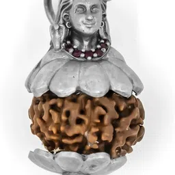 pahel the silver that shines Silver Rudraksha Shiva Pendant Divine Protection Silver Pendant image 3