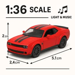 crezor toys 1:32 Scale Dodge Challenger Alloy Metal Die-cast Model image 3