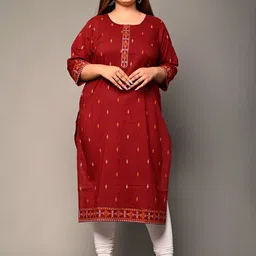 KALINI Geometric Printed Straight Kurta image 1
