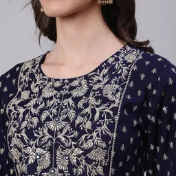 NISHABD Ethnic Motifs Printed Embroidered Fit & Flare Ethnic Dress image 2