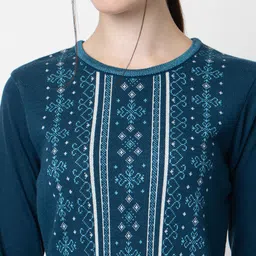 KEIKO Woven Design Round Neck Acrylic Regular Kurta image 2