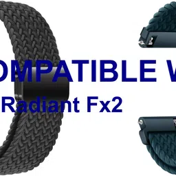 ACM WSM26N22BKTU3673 Pack of 2 Watch Strap Woven Braided Magnetic 22mm for Fastrack Radiant Fx2 Smartwatch (Black/Turquoise) Smart Watch Strap-image-7