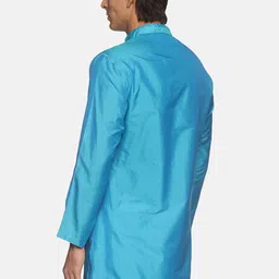 Sethukrishna Men Turquoise Blue Kurta image 4
