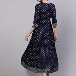 NISHABD Ethnic Motifs Printed Embroidered Fit & Flare Ethnic Dress image 5