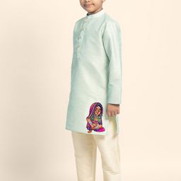 DEVOILER Boys Ethnic Motifs Printed Mandarin Collar Straight Kurta-picture-27