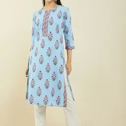 Soch Floral Printed Straight Cotton Kurta-picture-25