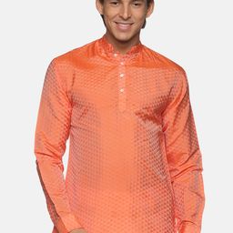Sethukrishna Men Orange Geometric Printed Kurta-picture-14