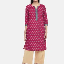 RANGMANCH BY PANTALOONS Women Red Ethnic Motifs Yoke Design Kurta-picture-13