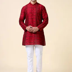 TATTVA Ethnic Motifs Printed Mandarin Collar Straight Short Kurta-picture-23