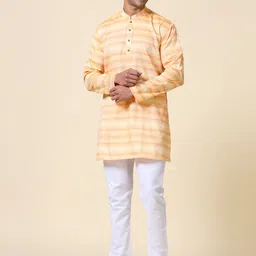 TATTVA Striped Mandarin Collar Straight Short Kurta-picture-32