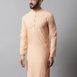 Jompers Embroidered Mandarin Collar Cotton Kurta-picture-25