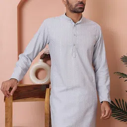 Anouk Geometric Woven Design Thread Work Straight  Kurta-picture-18