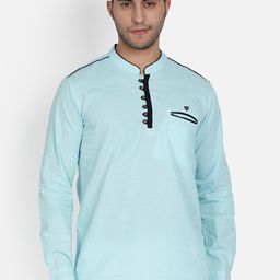Kuons Avenue Mandarin Collar Linen Straight Kurta-picture-24