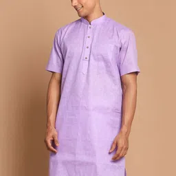 VASTRAMAY Men Purple Kurta-image-11