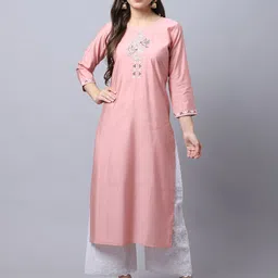 Rajnandini Women Peach-Coloured Chanderi Silk Kurta-picture-7