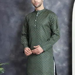 Anouk Geometric Printed Mandarin Collar Regular Straight Kurta-image-18