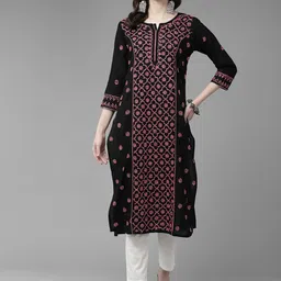 ADA Women Ethnic Motifs Embroidered Chikankari Kurta-picture-28