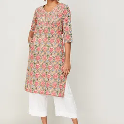 Melange by Lifestyle Women Ethnic Motifs Printed Pure Cotton Kurta-image-40