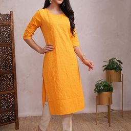 Vishudh Round Neck Ethnic Motifs Embroidered Sequinned Kurta-picture-42
