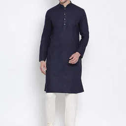 ROYAL KURTA Solid Mandarin Collar Straight Kurta-picture-13