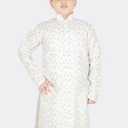 SG YUVRAJ Boys White Geometric Printed Kurta-picture-2
