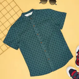 indus route by Pantaloons Boys Geometric Checked Mirror Work Kurta-picture-47