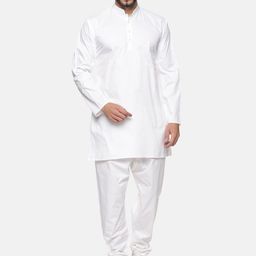 Sethukrishna Men White Solid Straight Kurta-picture-10
