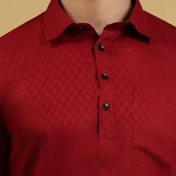 RAJUBHAI HARGOVINDAS Ethnic Woven Design Cotton Pathani Kurta image 5