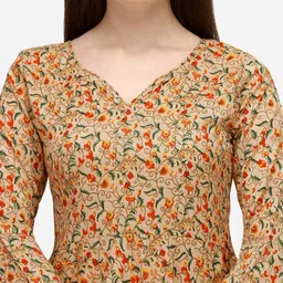 LEWAWAA Tan & Red Ethnic Motifs Maxi Dress image 4