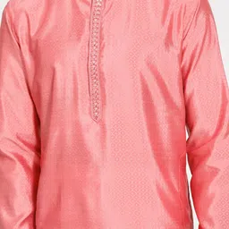 VASTRAMAY Mandarin Collar Jacquard Kurta image 2