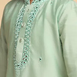 KISAH Boys Embroidered Mirror Work Kurta image 5