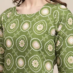 7threads KALINI Women Green Ethnic Motifs Printed Crepe Kurta image 3