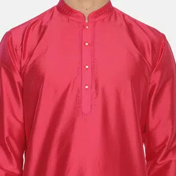TATTVA Long Sleeves Mandarin Collar Thread Work Kurta image 3