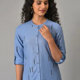 W Geometric Printed Straight Regular Kurta image 2