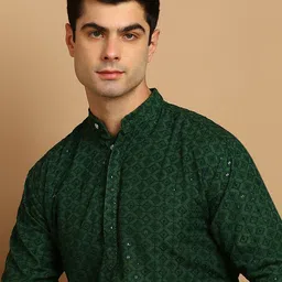 FUBAR Ethnic Motif Embroidered Sequined Straight Kurta image 2