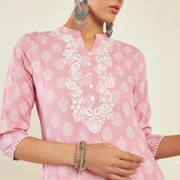 Soch Ethnic Motifs Printed Thread Work Straight Kurta image 2