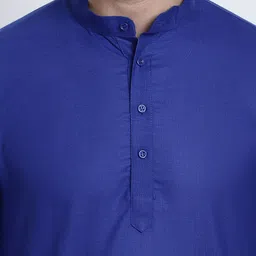 SOJANYA Mandarin Collar Cotton Silk Regular Short Kurta image 2