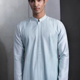Rohit Gandhi + Rahul Khanna Embroided Cotton Strigth Kurta image 2