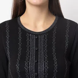 KEIKO Ethnic Motifs Woven Design Long Sleeves Acrylic Kurta image 2