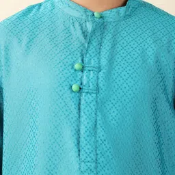 Fabindia Boys Woven Design Mandarin Collar Long Sleeves Kurta image 2