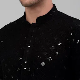 Jompers Embroidered Mandarin Collar Sequins Kurta image 2